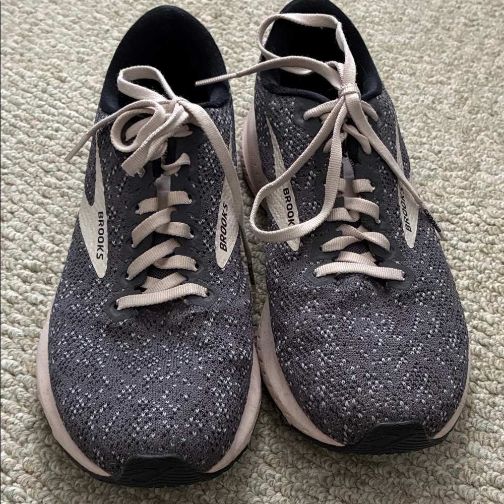 Brooks Launch 7 Charcoal and pink Athletic Sneakers